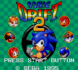 Sonic Drift 2 title screen for Sega Game Gear